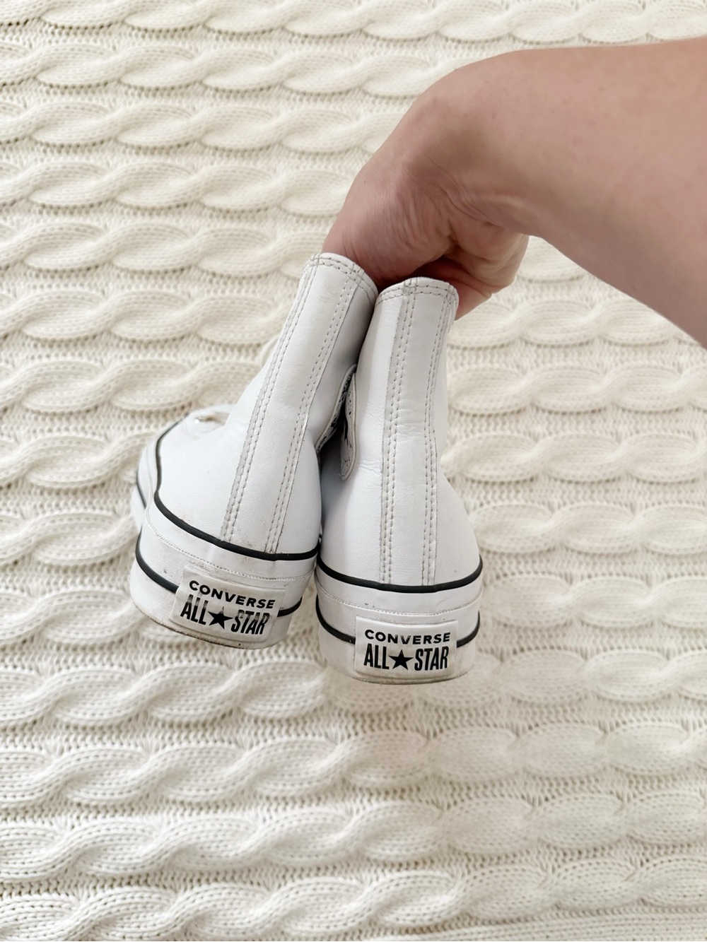 Converse Chuck Taylor All Star Lift Hi Double Stack sneakers in white - Picture 4 of 6